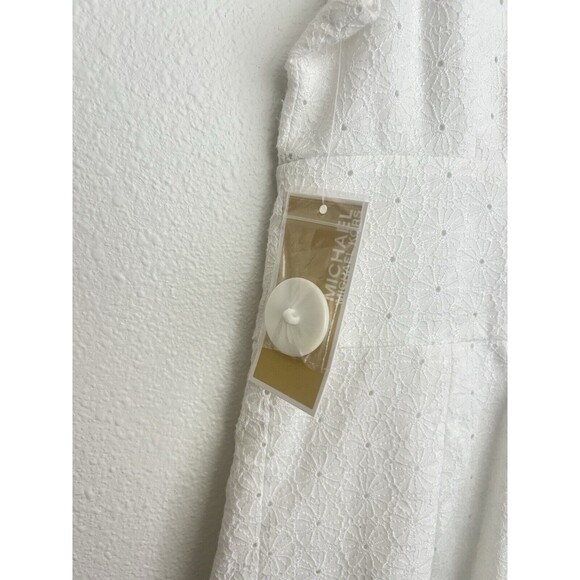 NWT Michael Kors White Eyelet Lace Sleeveless Shift Dress Size 4 - Picture 6 of 8